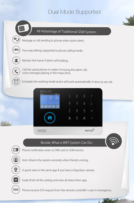 Inteligientna home security system and security Digoo DG-HOSA 433MHz