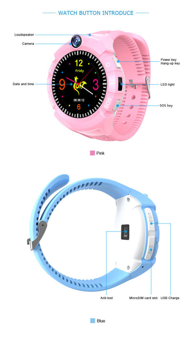 Children smart watch Q360 camera, GPS tracker, WIFI, SOS flashlight