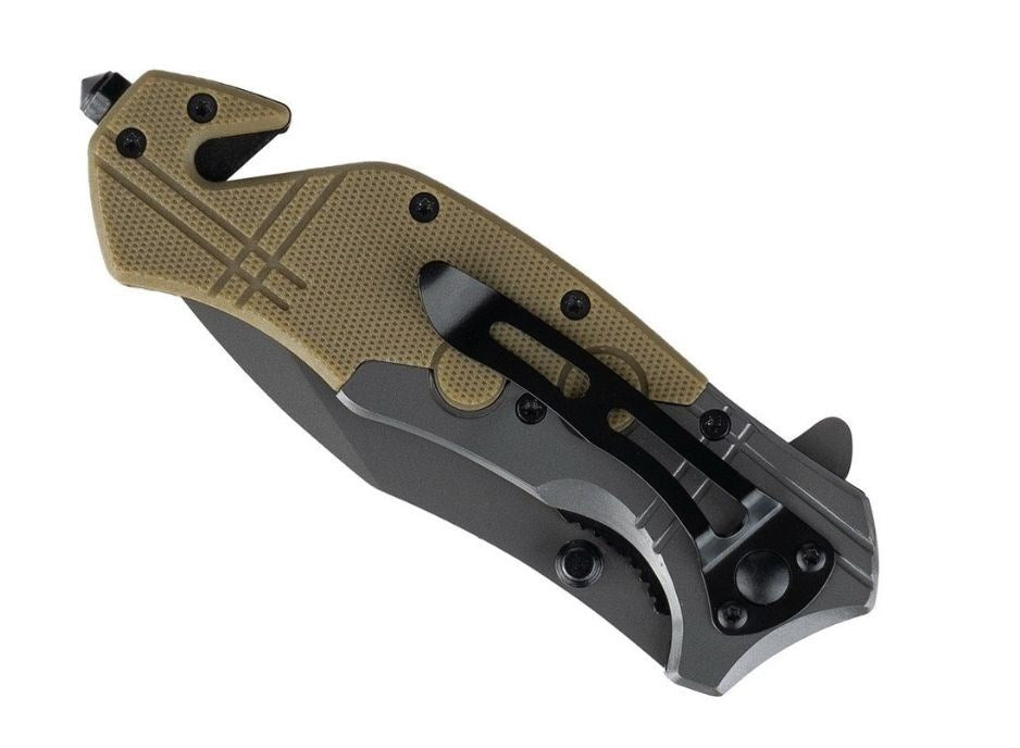Commander Rescue 101 INC Knife, Black/Tan