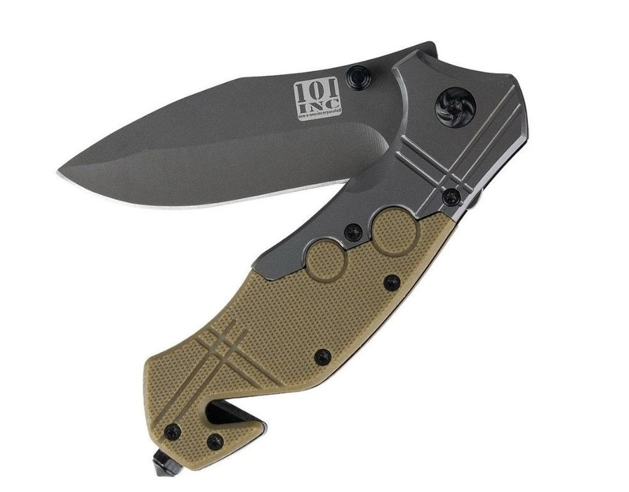 Commander Rescue 101 INC Knife, Black/Tan