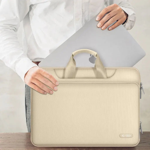 15-16 Tech-Protect Pocket Laptop Bag - Beige - Laptop bags<<<HurtelXML