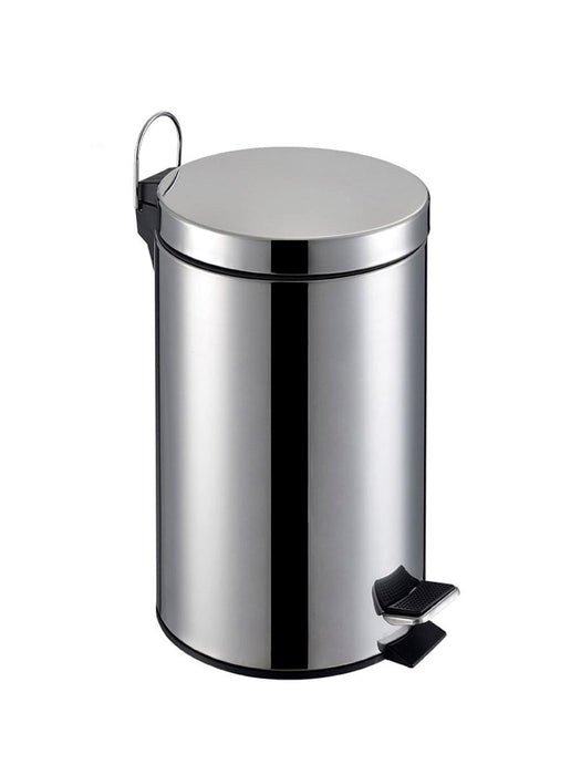 BASKET WITH PEDAL 20L METAL CHROME