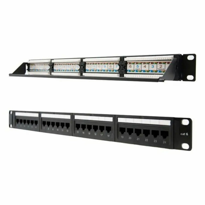 24-port UTP Category 6 Patch Panel NANOCABLE 10.21.3124 19’’ RJ45 Black - Комуникационни Шкафове<<<Компютър Мрежи и