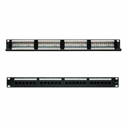24-port UTP Category 6 Patch Panel NANOCABLE 10.21.3124 19’’ RJ45 Black - Комуникационни Шкафове<<<Компютър Мрежи и