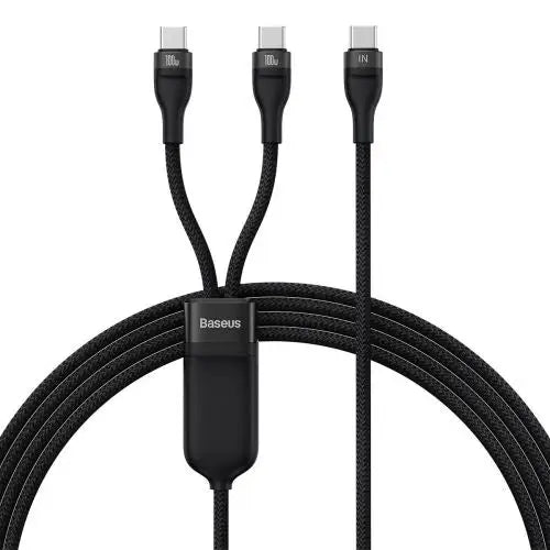 2in1 USB cable Baseus Flash Series USB-C do USB-C 100W 1.5m (black - Lightning