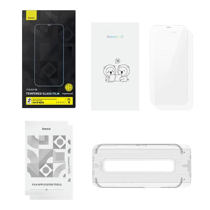 2x Baseus Crystal Tempered Glass 0.3mm for iPhone X/XS - For smartphones<<<Tempered glass and screen protectors<<<GSM