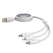 3-in-1 Baseus Free2Draw USB to M + L + C 100W cable 1.1 m (white) - Combo Cables<<<USB cables<<<GSM