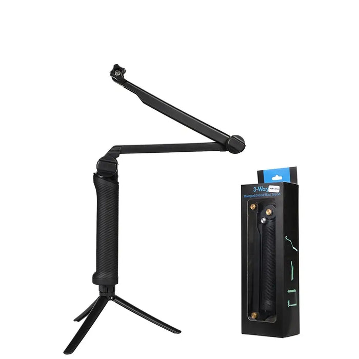 3 in 1 Monopod Tripod with Selfie Stick for GoPro - Black - Photo accessories<<<HurtelXML