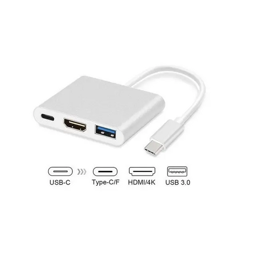 3-Port USB-C Hub MacLean MCTV-840 Silver - AdaptersKBA-ADA<<<Cables and adaptersKBA<<<ActionPL&&&Компютър Мрежи и