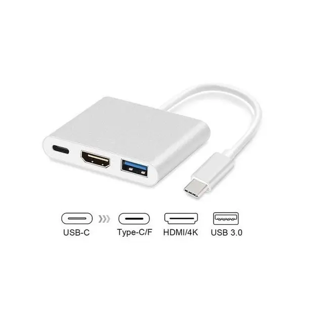 3-Port USB-C Hub MacLean MCTV-840 Silver - AdaptersKBA-ADA<<<Cables and adaptersKBA<<<ActionPL&&&Компютър Мрежи и