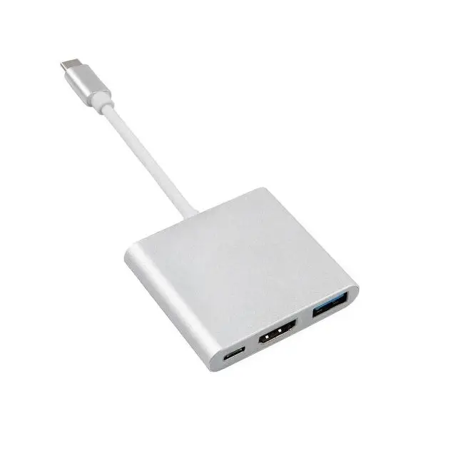3-Port USB-C Hub MacLean MCTV-840 Silver - AdaptersKBA-ADA<<<Cables and adaptersKBA<<<ActionPL&&&Компютър Мрежи и