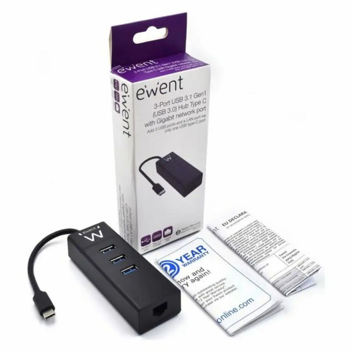 3-Port USB Hub Eminent EW1141 USB 3.1 - Компютър Мрежи и компоненти<<<Компютри| Електроника<<<BigBuy&&&HUB