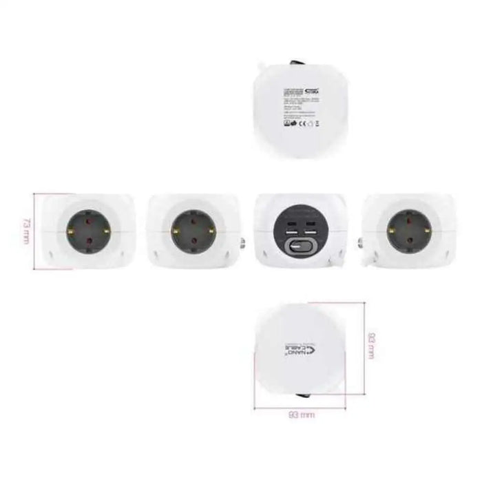 3-socket plugboard with power switch NANOCABLE 10.37.0001 White - Електроника Периферни и резервни части<<<Компютри|