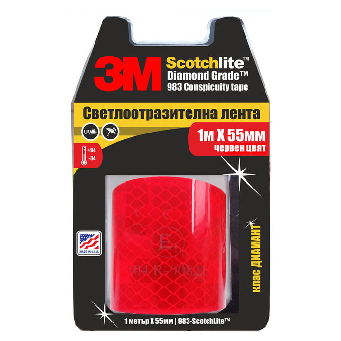 SELF-ADHESIVE RED REFLECTIVE TAPE 3M Diamond Grade 983 1 m / 55 mm