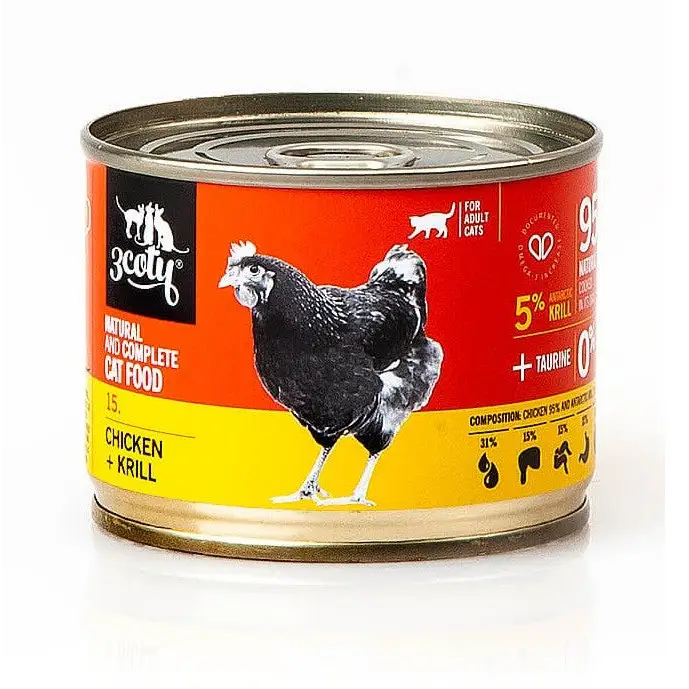 3COTY 15. Chicken and krill - wet cat food - 180g - Wet foodDLK-KAM<<<For the catDLK<<<ActionPL