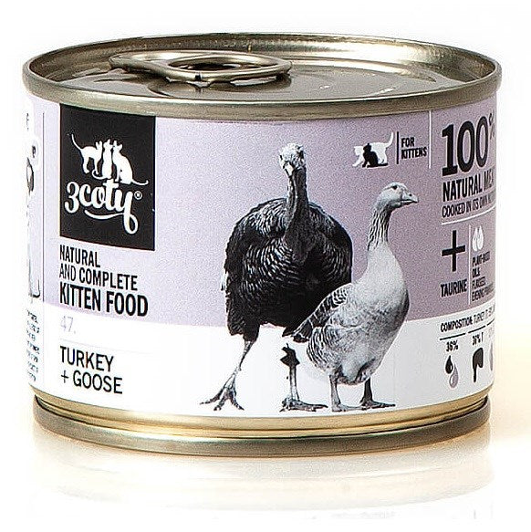 3COTY 47. Turkey and goose for kittens - wet cat food - 180g
