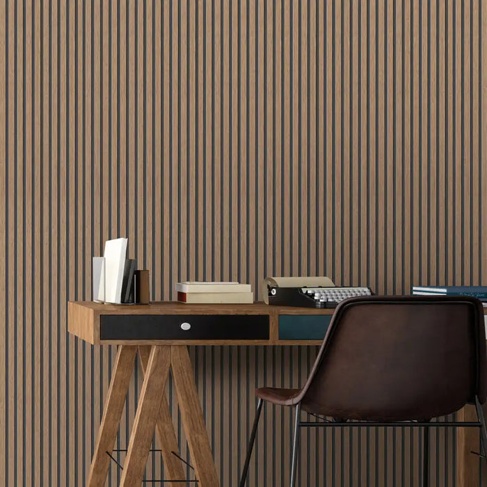 3D MDF WALL PANELS NEUHOFER OAK LAMINATED 267X18X0.8 CM - Стенни панели<<<Стенни и таванни панели<<<Подови и стенни