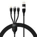 3in1 USB cable Baseus Flash Series 2 USB-C + micro USB + Lightning 100W 1.2m (black) - Combo Cables<<<USB cables<<<GSM