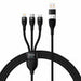 3in1 USB cable Baseus Flash Series 2 USB-C + micro USB + Lightning 100W 1.2m (black) - Combo Cables<<<USB cables<<<GSM
