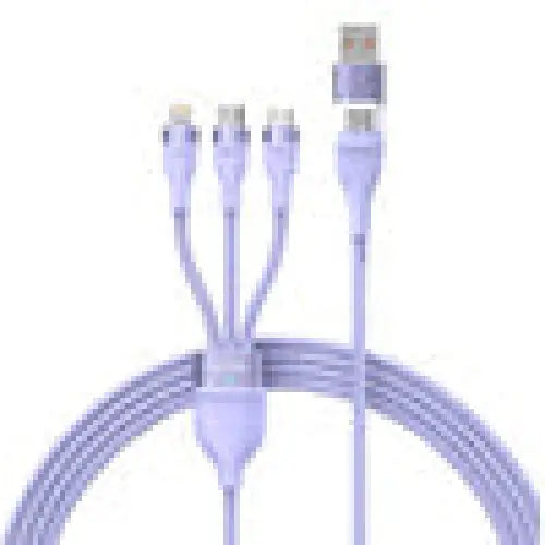 3in1 USB cable Baseus Flash Series 2 USB-C + micro USB + Lightning 100W 1.2m (purple) - Combo Cables<<<USB cables<<<GSM