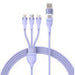 3in1 USB cable Baseus Flash Series 2 USB-C + micro USB + Lightning 100W 1.2m (purple) - Combo Cables<<<USB cables<<<GSM