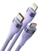 3in1 USB cable Baseus Flash Series 2 USB-C + micro USB + Lightning 100W 1.2m (purple) - Combo Cables<<<USB cables<<<GSM
