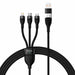 3in1 USB cable Baseus Flash Series 2 USB-C + micro USB + Lightning 100W 1.2m (black) - Combo Cables<<<USB cables<<<GSM