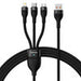 3in1 USB cable Baseus Flash Series USB-C + micro USB + Lightning 100W 1.2m (black) - Combo Cables<<<USB cables<<<GSM