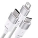 3in1 USB cable Baseus StarSpeed Series USB-C + Micro + Lightning 3,5A 1.2m (White) - Combo Cables<<<USB cables<<<GSM