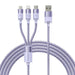 3in1 USB cable Baseus StarSpeed Series USB-C + Micro + Lightning 3,5A 1.2m (Purple) - Combo Cables<<<USB cables<<<GSM