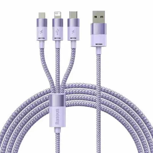 3in1 USB cable Baseus StarSpeed Series USB-C + Micro + Lightning 3,5A 1.2m (Purple) - Combo Cables<<<USB cables<<<GSM