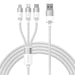 3in1 USB cable Baseus StarSpeed Series USB-C + Micro + Lightning 3,5A 1.2m (White) - Combo Cables<<<USB cables<<<GSM