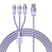3in1 USB cable Baseus StarSpeed Series USB-C + Micro + Lightning 3,5A 1.2m (Purple) - Combo Cables<<<USB cables<<<GSM