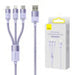 3in1 USB cable Baseus StarSpeed Series USB-C + Micro + Lightning 3,5A 1.2m (Purple) - Combo Cables<<<USB cables<<<GSM
