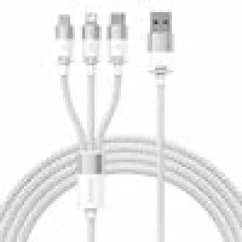 3in1 USB cable Baseus StarSpeed Series USB-C + Micro + Lightning 3,5A 1.2m (White) - Combo Cables<<<USB cables<<<GSM