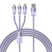 3in1 USB cable Baseus StarSpeed Series USB-C + Micro + Lightning 3,5A 1.2m (Purple) - Combo Cables<<<USB cables<<<GSM