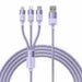 3in1 USB cable Baseus StarSpeed Series USB-C + Micro + Lightning 3,5A 1.2m (Purple) - Combo Cables<<<USB cables<<<GSM