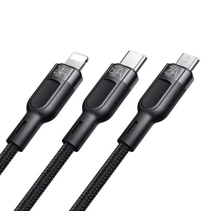 3in1 USB to USB-C / Lightning / Micro USB Cable Mcdodo CA-0930 6A 1.2m (Black) - Combo Cables<<<USB cables<<<GSM