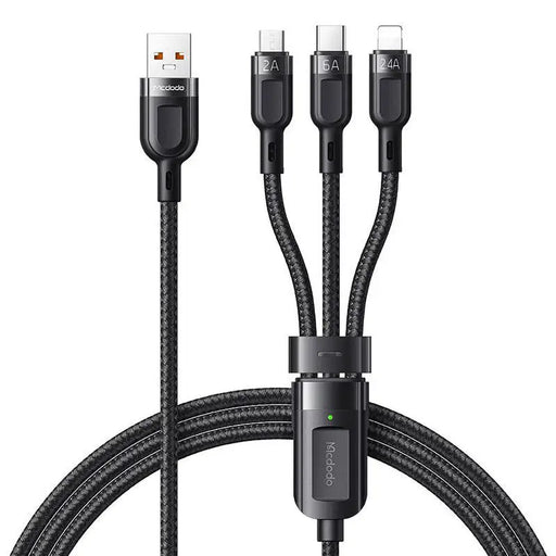 3in1 USB to USB-C / Lightning / Micro USB Cable Mcdodo CA-0930 6A 1.2m (Black) - Combo Cables<<<USB cables<<<GSM