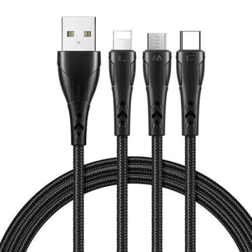3in1 USB to USB-C / Lightning / Micro USB Cable Mcdodo CA-6960 1.2m (Black) - Combo Cables<<<USB cables<<<GSM