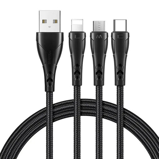 3in1 USB to USB-C / Lightning / Micro USB Cable Mcdodo CA-6960 1.2m (Black) - Combo Cables<<<USB cables<<<GSM