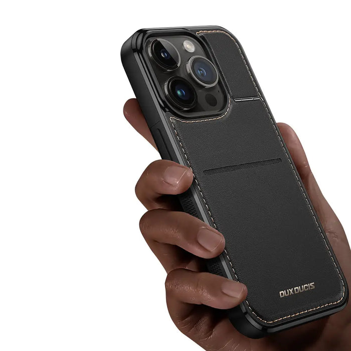 3in1 Wallet Case with Stand for iPhone 14 Pro MagSafe RFID Blocker Dux Ducis Rafi Mag - Black - Cell phone cases