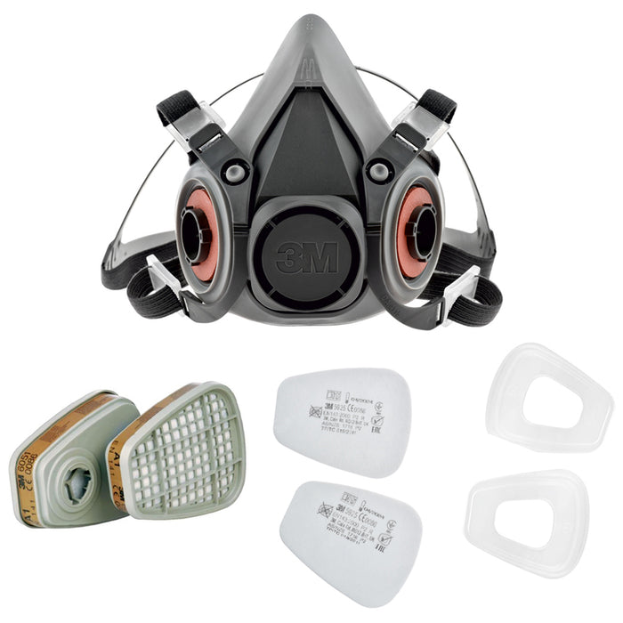 HALF MASK - SET WITH FILTERS, SIZE M 3M 6212