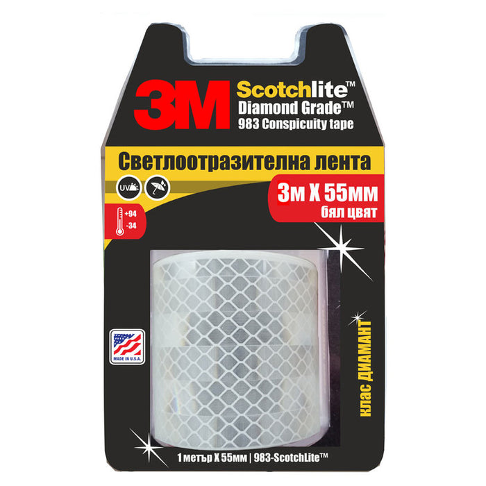 SELF-ADHESIVE WHITE REFLECTIVE TAPE 3M Diamond Grade 983 3 m / 55 mm