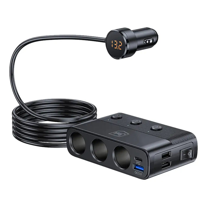 3mk Car Power Splitter PD 120W™ QC PPS UCB-C USB-A Car Charger for 7 Devices - Black - *Kategoria tymczasowa<<<HurtelXML