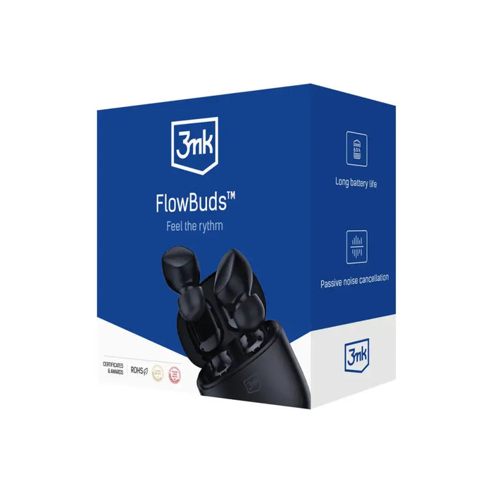 3mk FlowBuds wireless in-ear Bluetooth headphones - black - Cell phone tempered glass<<<HurtelXML