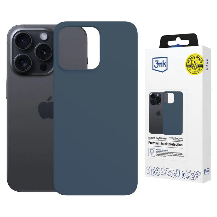 3mk Hardy MagSilicone Case for Apple iPhone 15 Pro - Navy Blue - *Kategoria tymczasowa<<<HurtelXML