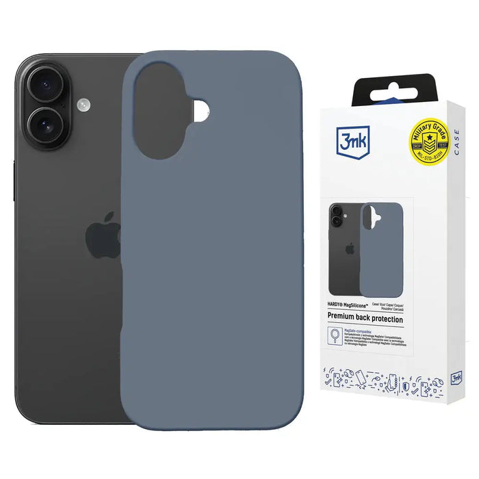 3mk Hardy MagSilicone Case for Apple iPhone 16 Plus - Blue - *Kategoria tymczasowa<<<HurtelXML