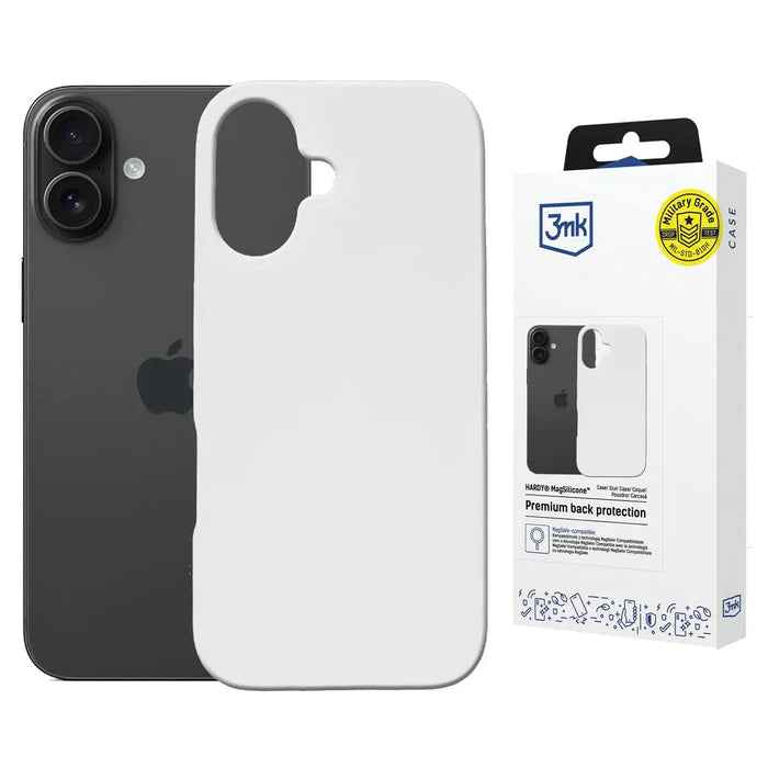 3mk Hardy MagSilicone Case for Apple iPhone 16 - White - *Kategoria tymczasowa<<<HurtelXML