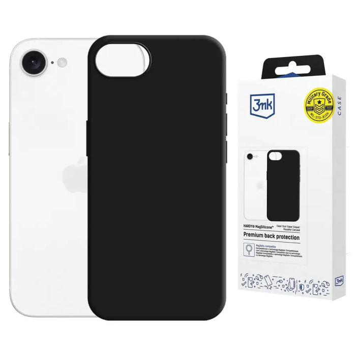 3mk Hardy MagSilicone Case for Apple iPhone 16E - Black - Cell phone cases and covers<<<HurtelXML